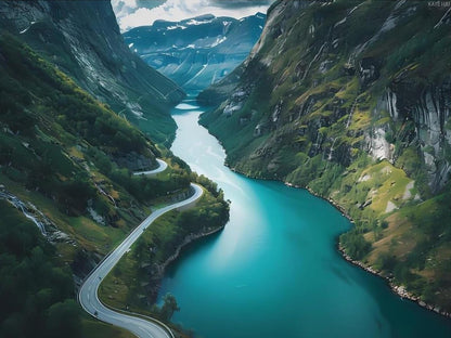 KAYEIUU Norwegian Fjords Print Adults Diamond Painting Kits Round Drill Art Painting Kits Crafts Kits for Home Decor 12x16 inch