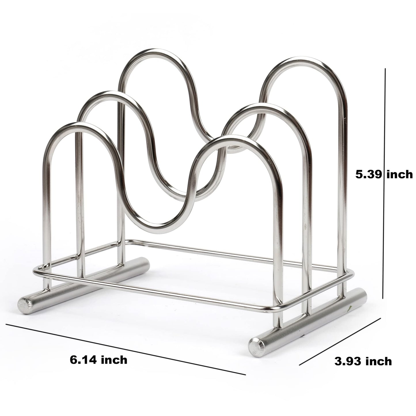 LENITH 304 Stainless Steel Wire Cutting Board Holder, Cutting Board Rack Organizer Kitchen with 2 Sectional