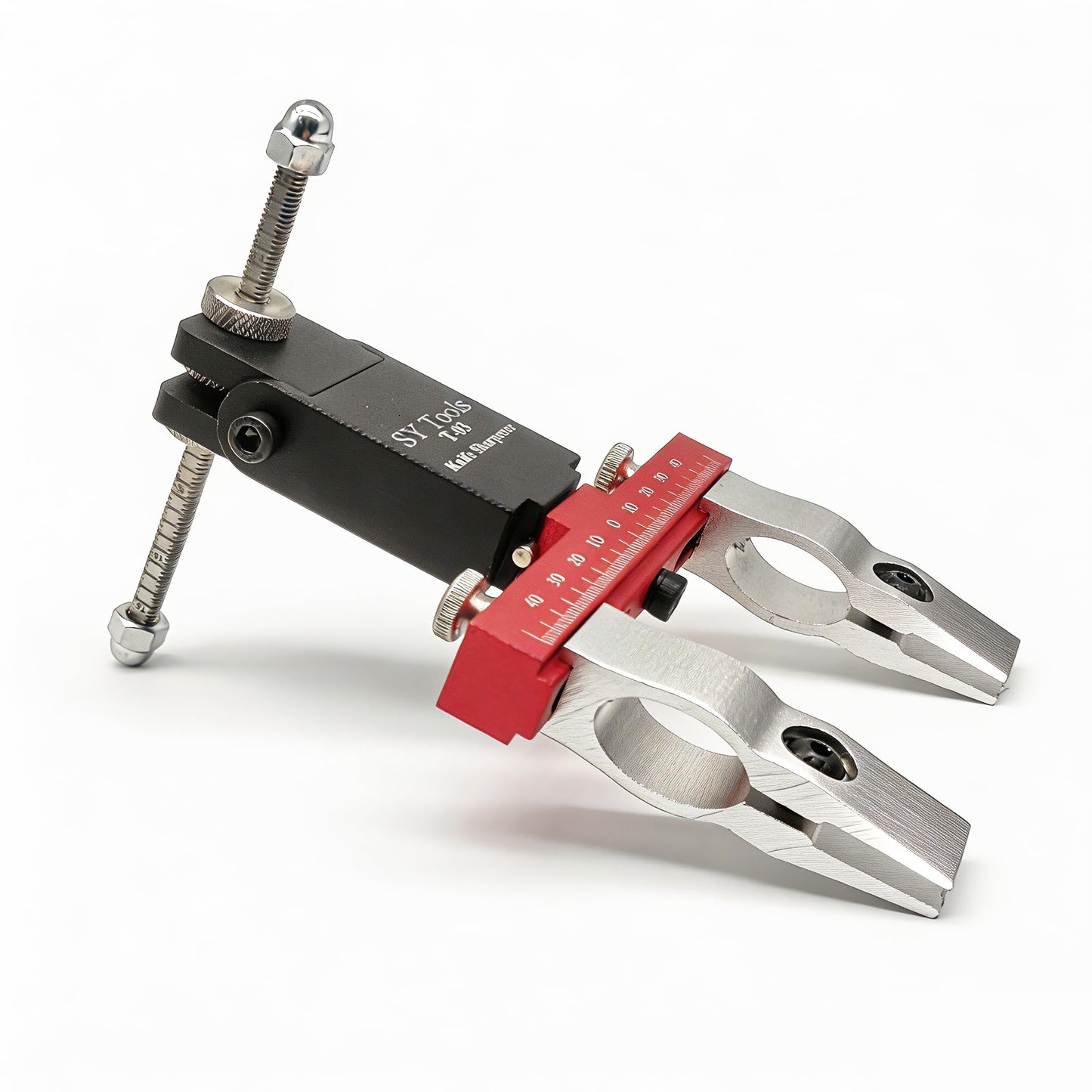T-03 Aluminum Precision Fixed-Angle Knife Sharpener Tool Professional Knife Sharpening System | 304 Stainless Steel Knurled Nut for Angle Adjustment, 360° Flip, Laser‑Etched Angle Scale, Dual Clamps