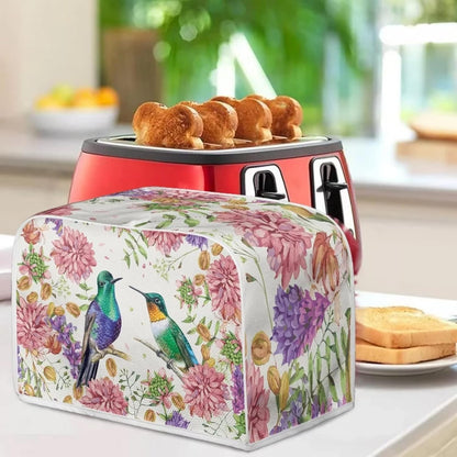 Belidome Hummingbird Pink Flower Toaster Dust Cover - 4 Slice Kitchen Appliance Protector
