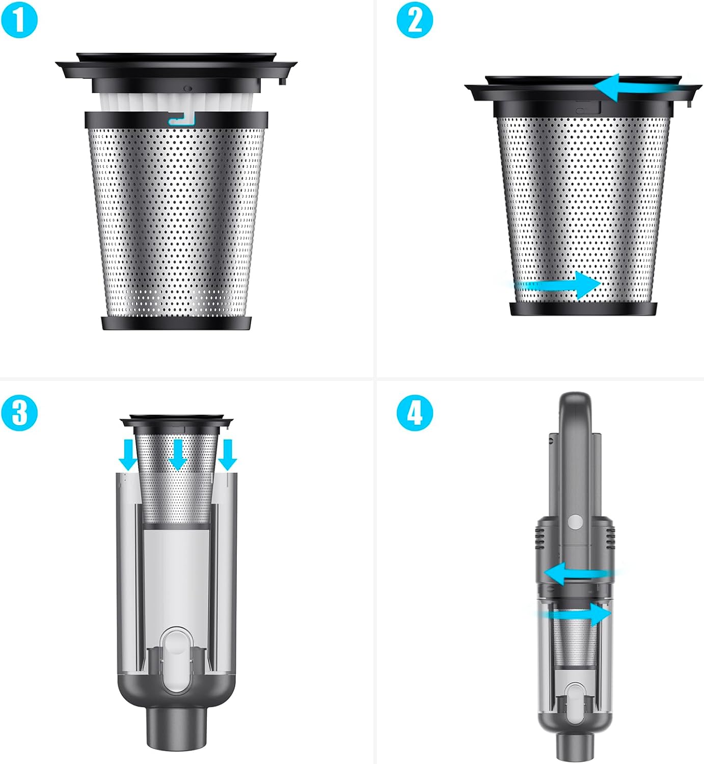 Handheld Car Vacuum Cleaner Cordless, 9500PA Powerful Suction, Lightweight Wireless Mini Vacuum with LED Light for
