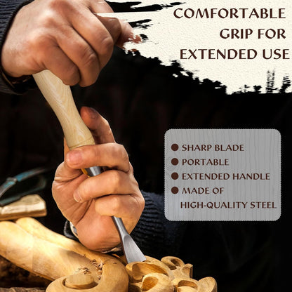 12Pcs Wood Carving Tools Set with 60Cr-V Steel Blades & Premium Wooden Gift Box - Wood Chisel Sets for Woodworking Beginners and Professionals