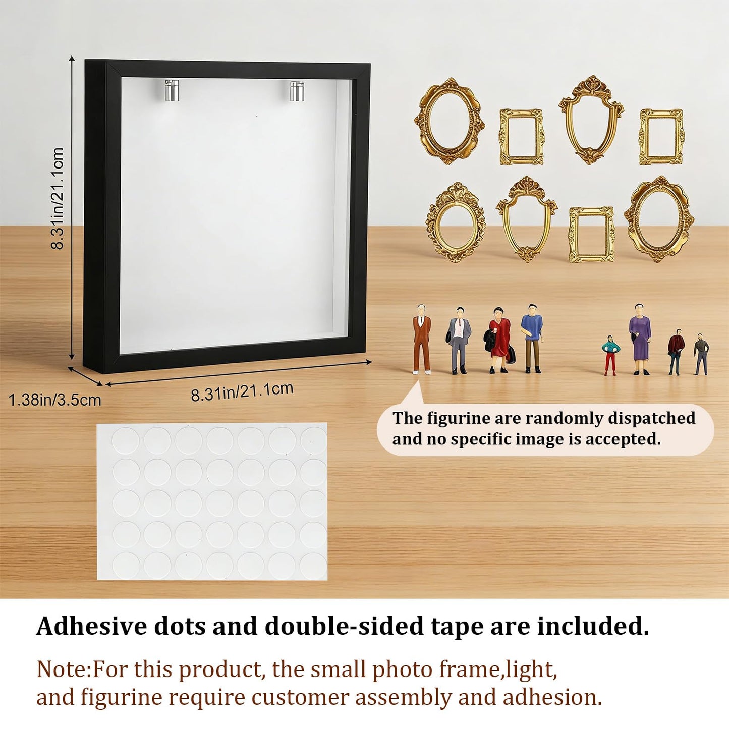 DIY Silhouette Shadow Box Frame Kit,Mini Frames for Shadow Box with Figurines and Small Bulb, Museum of us-Custom Memory Collage Frame for Pictures, Crafts & Home Decor Gift (Black)