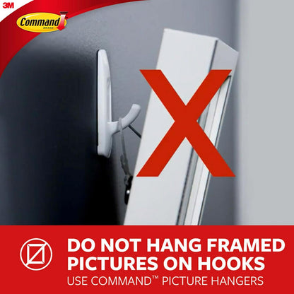 Command Damage Free Hanging Light Clips, 18 White Wall Hooks and 24 Command Strips