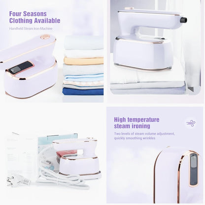 Travel Steamer Iron with LCD for Clothes, 1000W Handheld Portable Steamer, Dry and Wet Ironing, 180° Electric Steam
