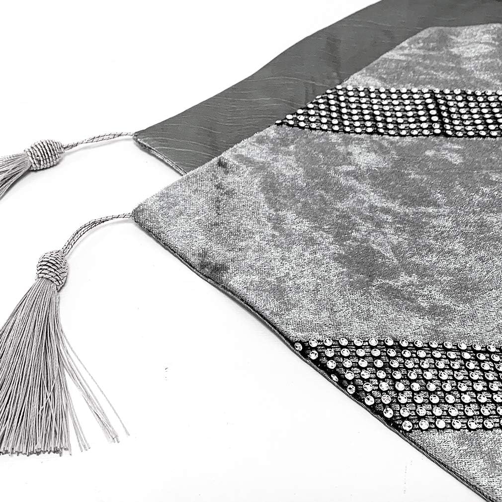 84 Inches HeMiaor European Style Dining Table Runners Luxury Classy Dining Table Runner with Tassels for Home Hotel