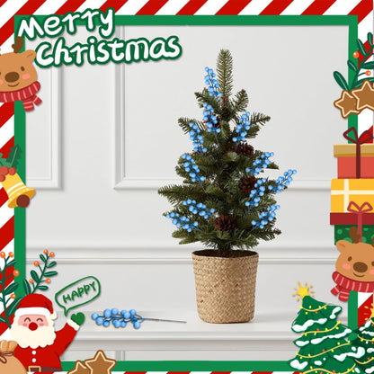 24 pcs Christmas Berries Stems Artificial Berry Stems for Christmas Tree Ornaments Crafts Holiday and Home Decor (Light