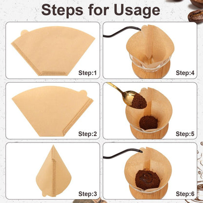 Coffee Filters #4, Unbleached Natural Coffee Filters 8-12 Cup, Disposable Coffee Filters, 4 Cone Paper Compatible with Ninja Coffee Maker, Pour Over and Drip Coffee Maker, 400 Count
