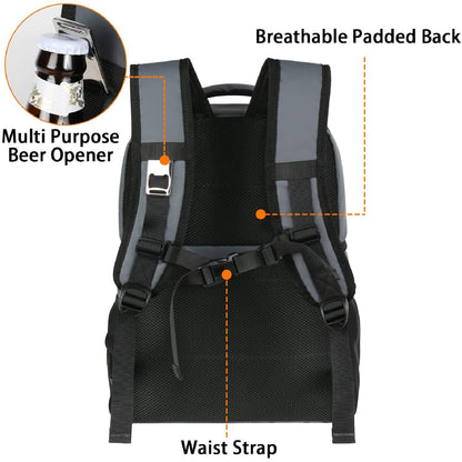 MATEIN Cooler Backpack, 26 Cans Insulated Lunch Backpack for Men Women, Leakproof Double Layer Lunch Cooler Bag Lightweight Soft Lunch Backpack with Cooler Compartment, Beach Camping Hiking Beer Gifts