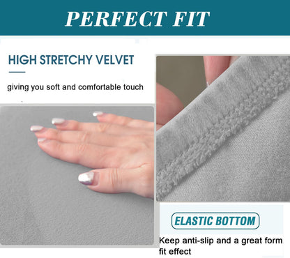 HFCNMY Ottoman Cover Rectangle,Stretch Velvet Ottoman Slipcovers Thick Slipcover Rectangle Slipcovers for Soft Foot