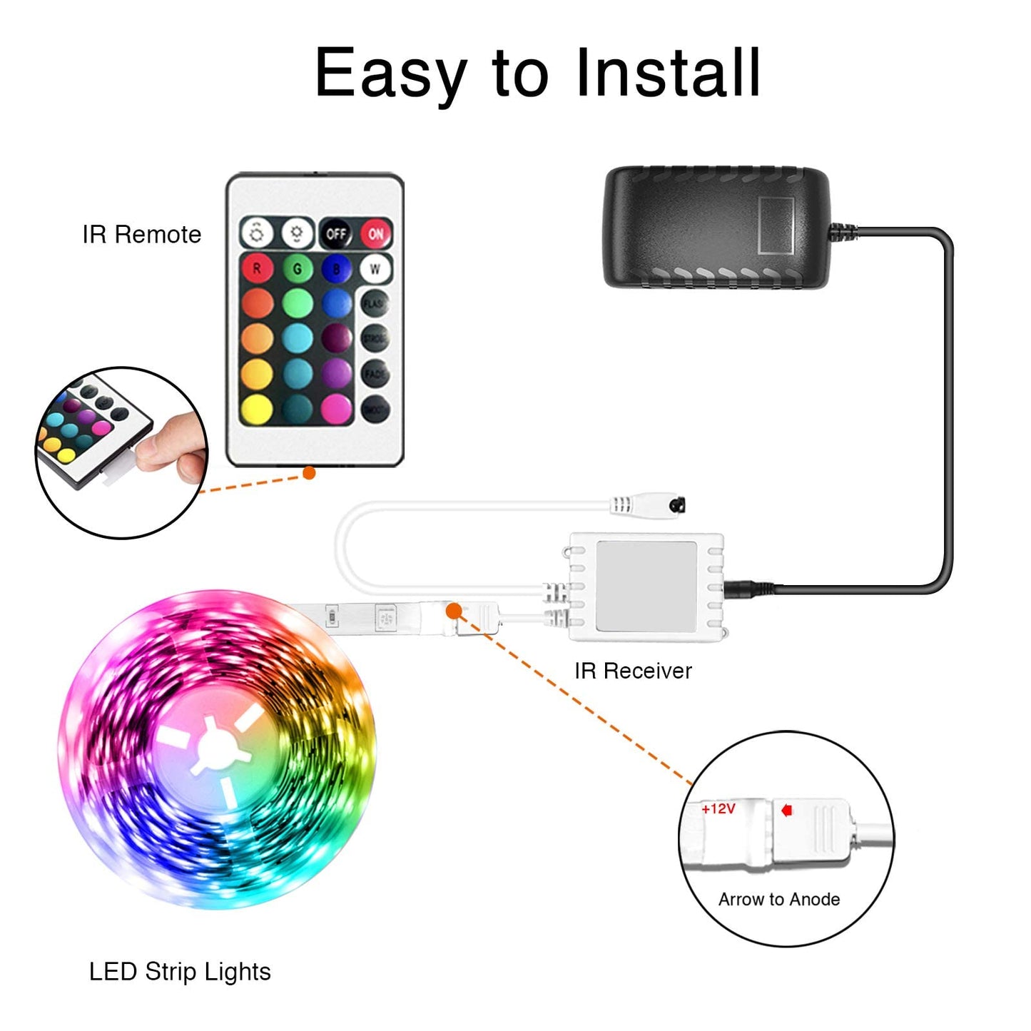 dalattin Smart WiFi Led Lights 130ft, Work with Alexa Google Assistant, APP Voice Remote Control Led Strip Lights RGB Color Changing Music Sync Led Lights for Bedroom Valentine (2 Rolls of 65.6ft)