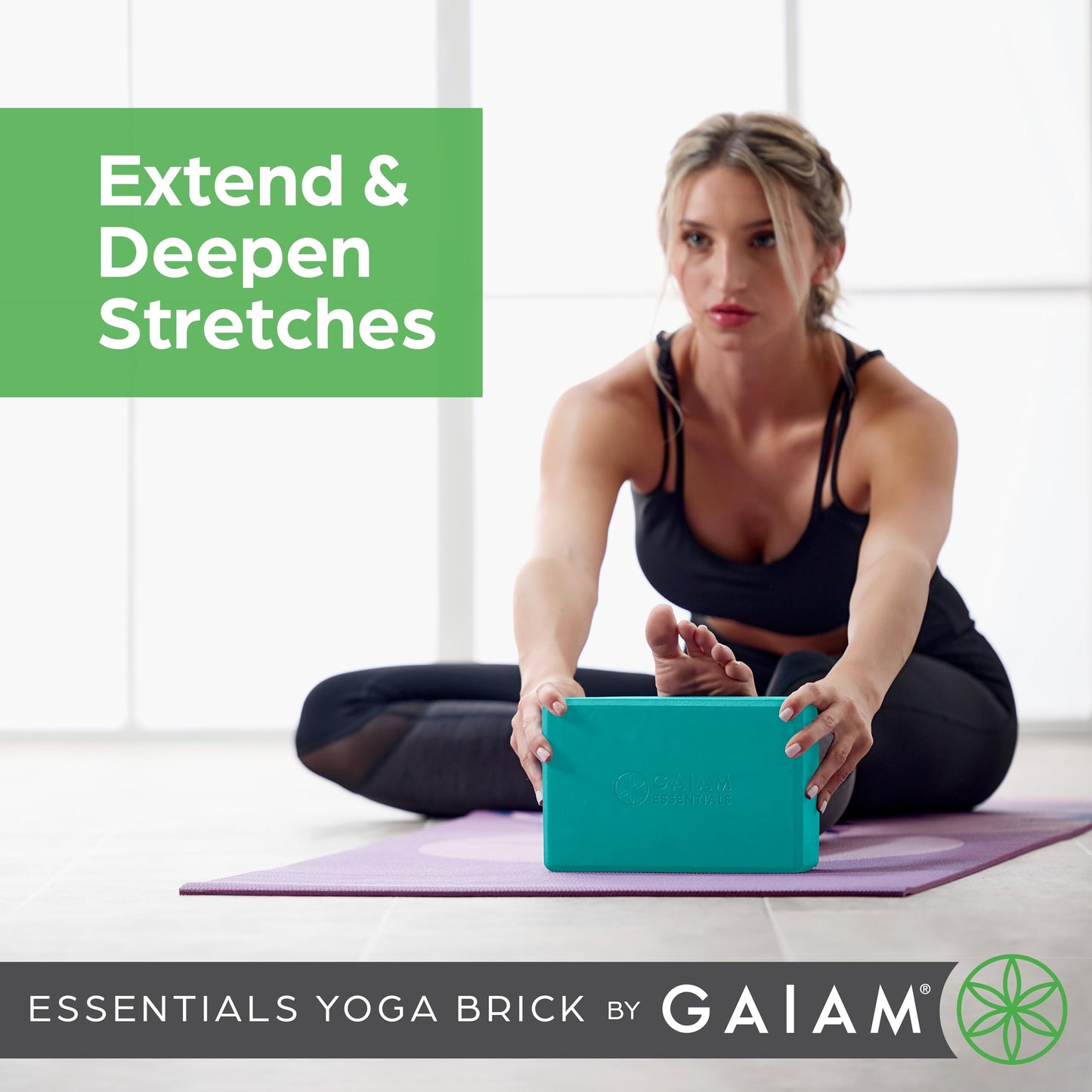Gaiam Essentials Yoga Brick EVA Foam Block Accessories for Yoga, Meditation, Pilates, Stretching - 2 Pack