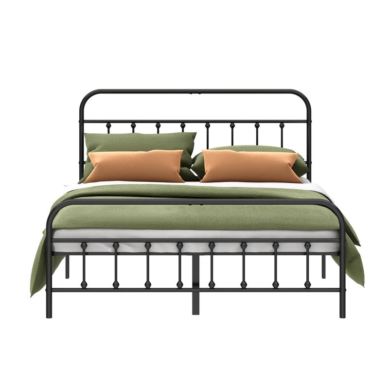 Kujielan Metal Bed Frame - Structurally Stable Heavy Duty Steel Slat Supported King Bed Frames,No Box Spring Needed for Easy Removal and Transport.