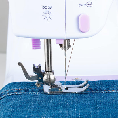 Sewing Machine with Extension Table, Mini Sewings Machines Portable Electric Sewing Machine, 12 Stitches Sewing Machines with LED Light, Sewings Accessory Kit, Ideal for Clothing, Pillowcases, Sheets