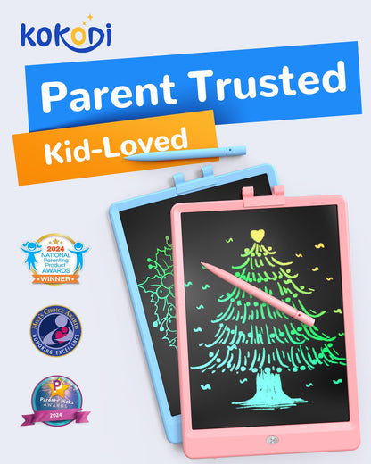 KOKODI LCD Writing Tablet,Gifts for 3 Years Old Boys and Girls,10 Inch Colorful Doodle Board Drawing Tablet, Erasable Reusable Electronic Drawing Pads, Educational and Learning Toy for Kids