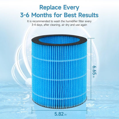 Harebery Polymer Fiber Filter for WaterFirst & Lamon MistFree Humidifier, High-Efficiency Filter Dust, Large Particles, 2 Pack