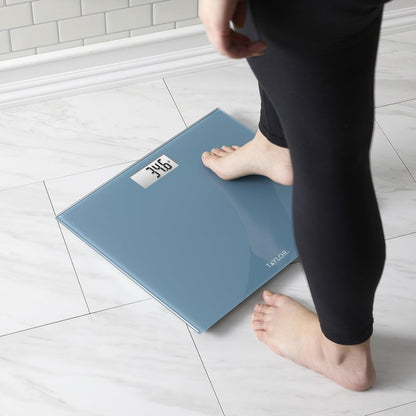 Taylor Digital Extra-Wide Extra High 500lb Capacity Bathroom Scale for Body Weight, Ultra Wide Platform, Digital Weighing Machine for People, Easy-to-Read, Slate Blue