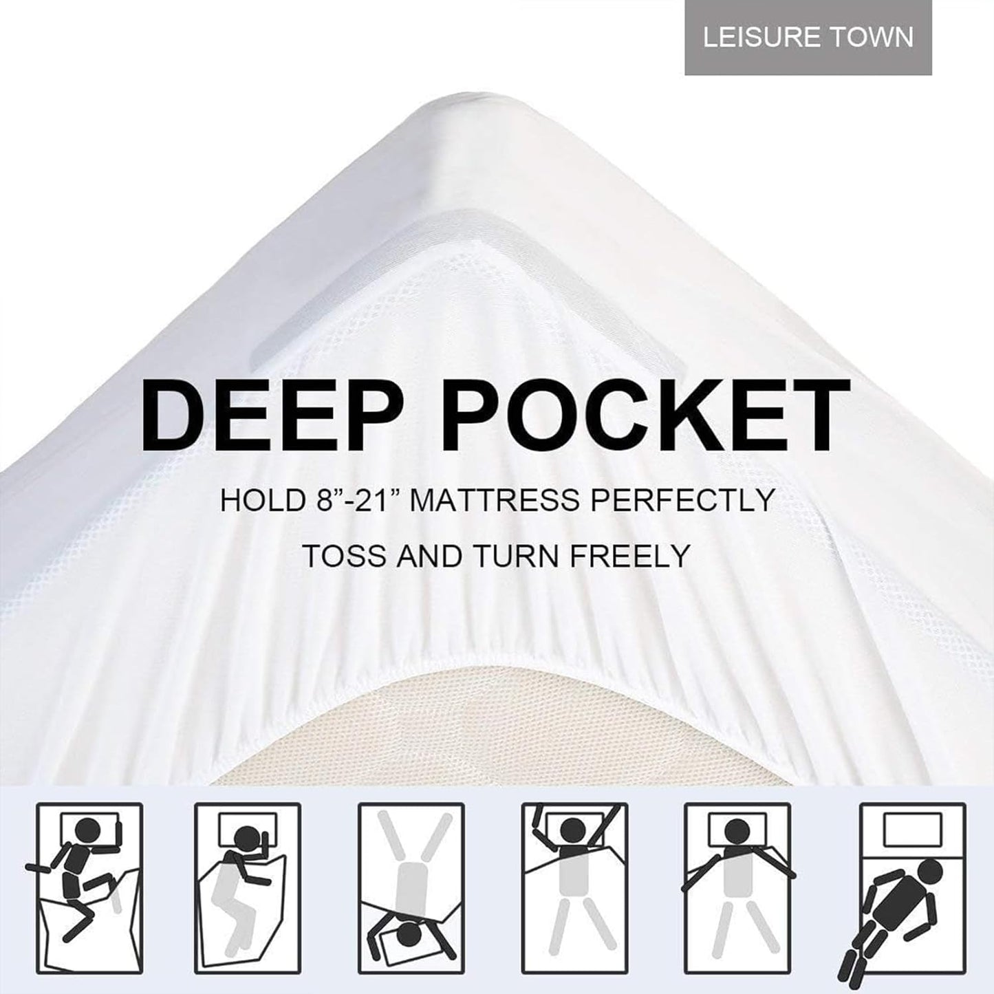 8-21 (54x75 LEISURE TOWN Cotton Full XL Size Mattress Pad Fitted Quilted Mattress Cover Pillow Top Mattress Topper