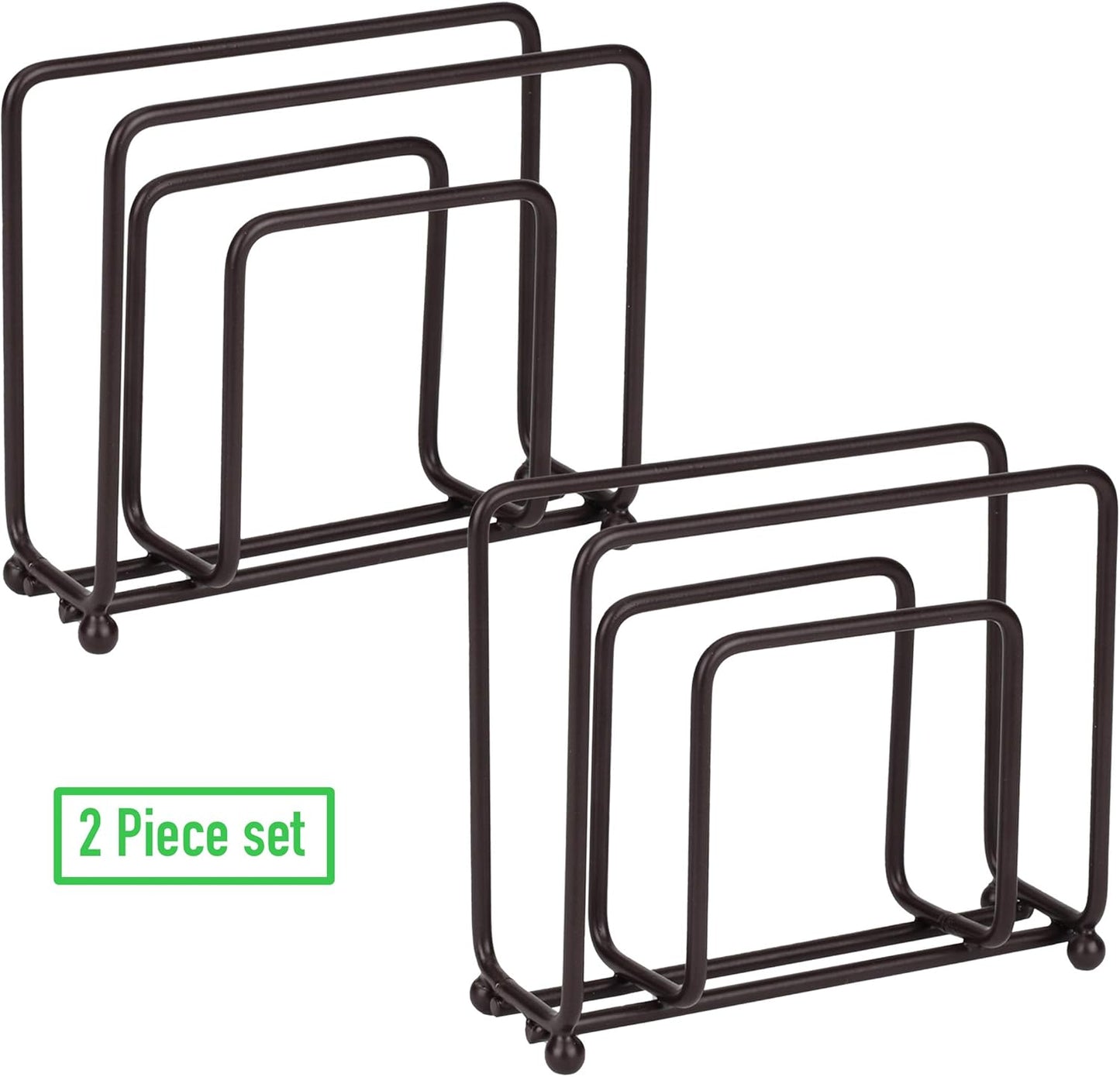 Mind Reader Wire Napkin Holder, Multi-Unit Free-Standing Tissue Storage for Dining Area, Pack of 2, Stainless Steel