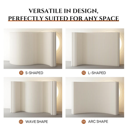 Paper Room Divider, Folding Privacy Screen Lightweight Stretchable Accordion Room Divider Wall, Portable Paper Wall Divide for Home, Office, Clothing Shop (White, L：118in x W: 17in x H：79in)