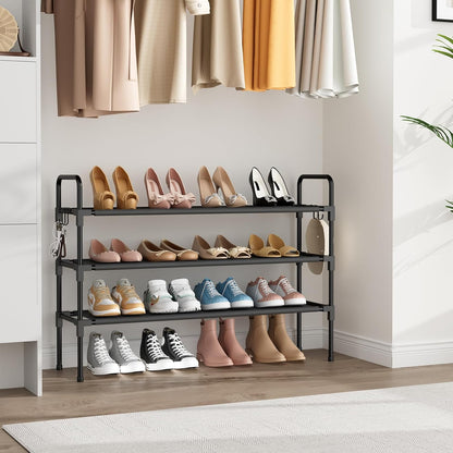 Closet, 12-16 5 Long Shoe Rack for Pairs Stackable Shoe Organizer, Shoe Shelf Storage for Sneakers & Boots Shoe Storage
