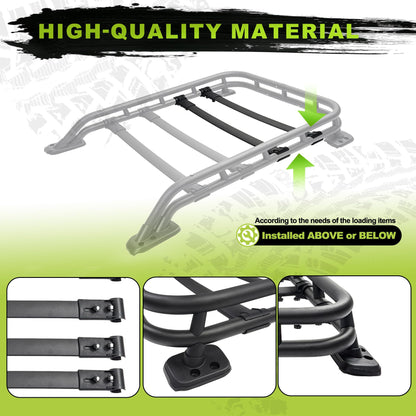 Turmaul Roof Rack Basket for 2010-2024 Toyota 4Runner TRD PRO Replacement for PT278-89190 Rooftop Luggage Cargo Carrier Extra Space Bars 350 Lbs Aluminum Powder-Coated Black