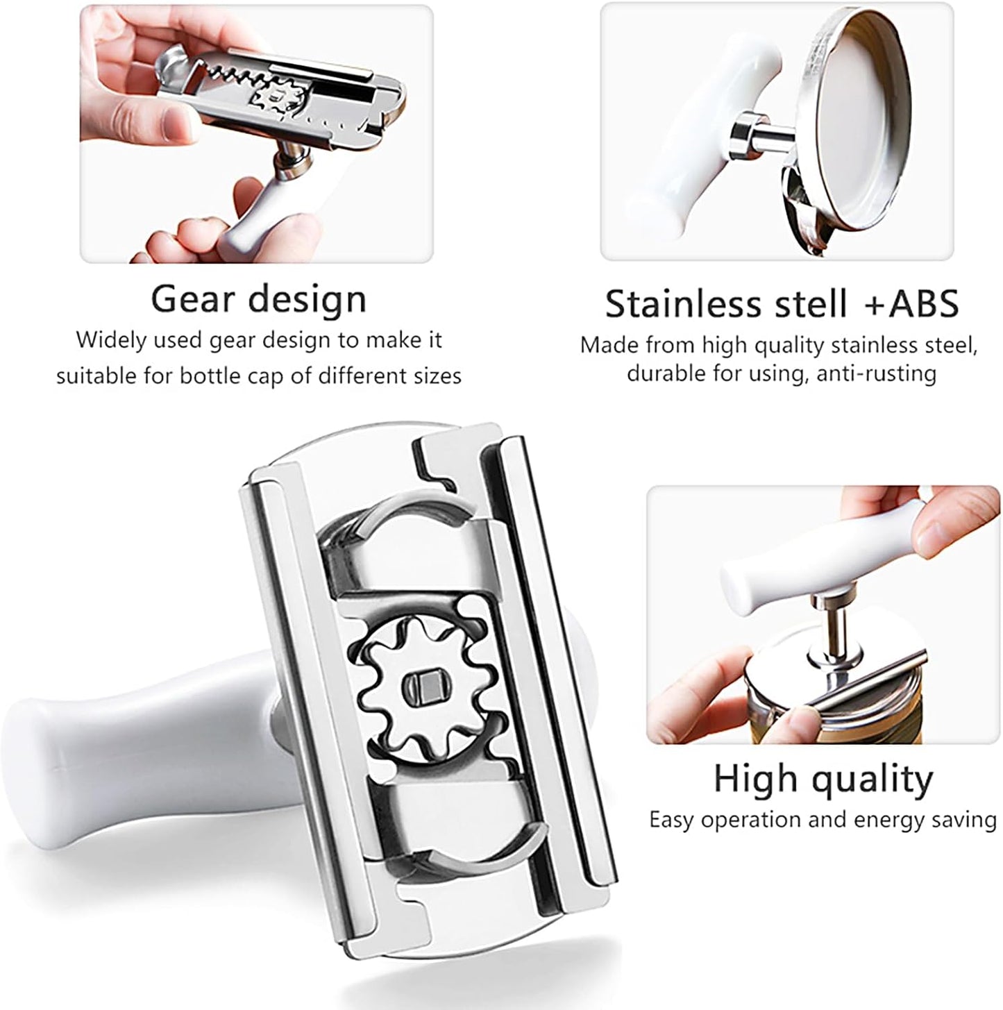 Caliamary Jar Opener for Seniors with Arthritis, Adjustable Stainless Steel Lids Off Easy Opener