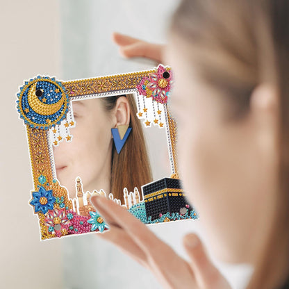 5D DIY Diamond Painting Kit Acrylic Material DIY Special Shape Diamond Art Mirror Kit, Craft Set with Tools and Accessories for Home Decoration, Good Gift for Handmake Lovers
