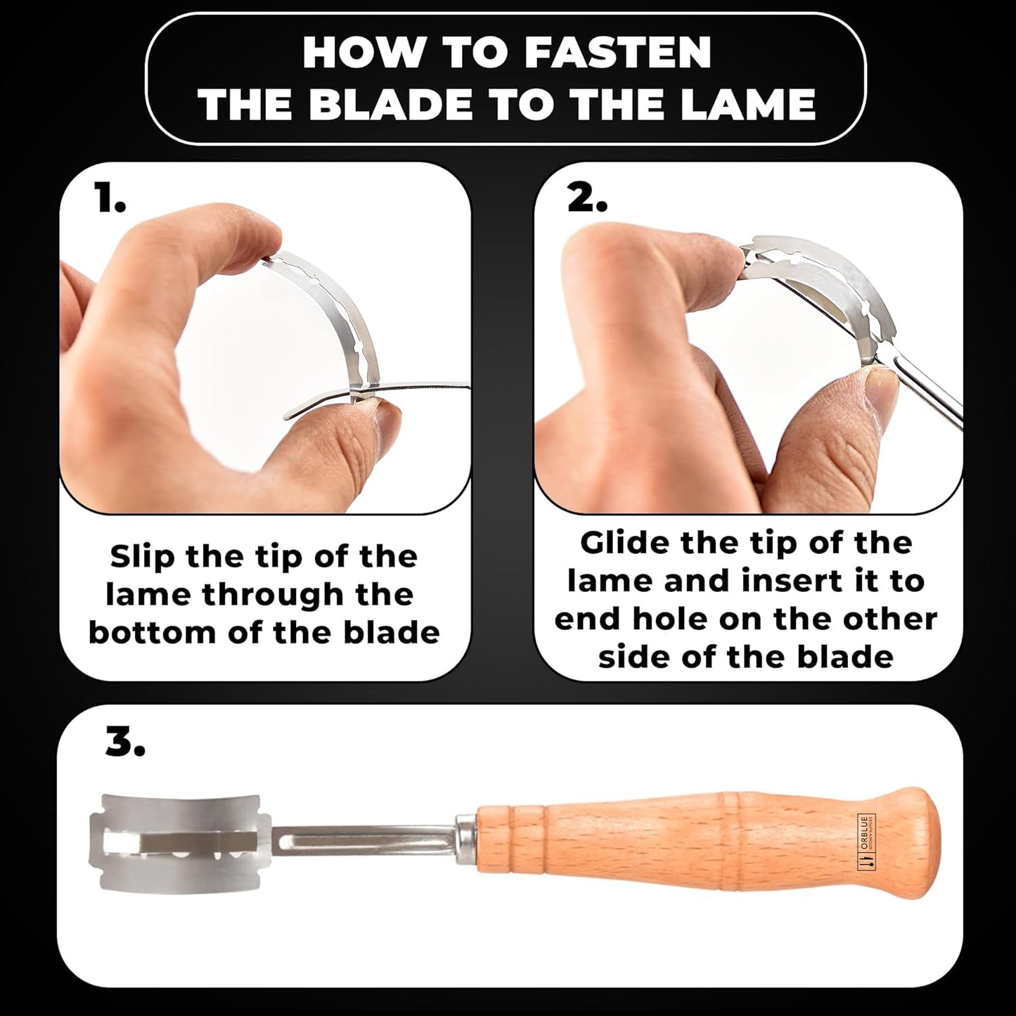 12 Orblue Bread Lame, Bread Scoring Knife, Bread Lame Dough Scoring Tool for Artisan Sourdough, Lame Bread Tool