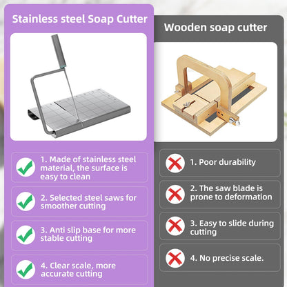 Soap Cutter Kit for Soap Making - Equipped with 10PCS Mesh Soap Bags Set,Stainless Steel Soap Slicer Machine with Scale | Soap Cutting Tool Professional for DIY Handmade Soap and Candle,Bar Soap Pouch