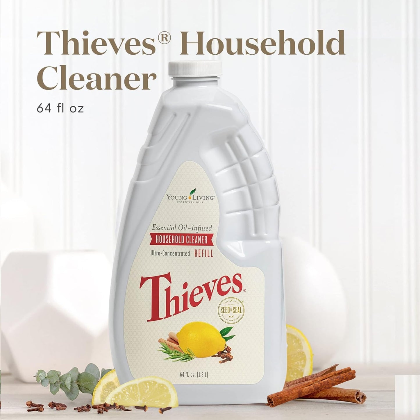 Thieves Household Cleaner | 14.4 oz | Plant-Based Multi-Surface Solution Infused with Essential Oils | Dilute for Floors, Carpets, Glass, Counters, Appliances, and General Home Cleaning