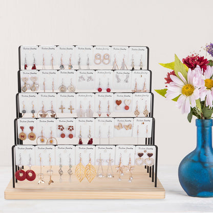 shidaishiye Earring Display Stand for Selling, Earring Rack Display Holder with 40 Earring Cards, 5 Tiers Jewelry Display for Vendors