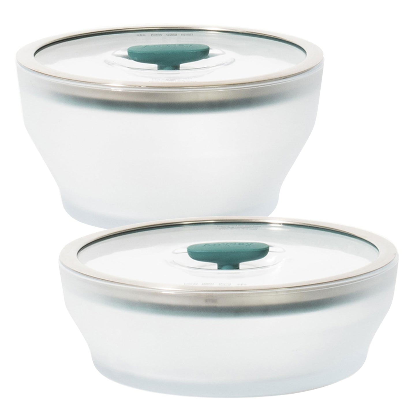 Anyday 4-Pc Microwave Cookware & Glass Food Storage Set with Glass Lids | Medium Plastic-Free Containers | Stackable Steamer with Vented Lid for Microwave-Safe Reheating & Steaming Vegetables, Rice