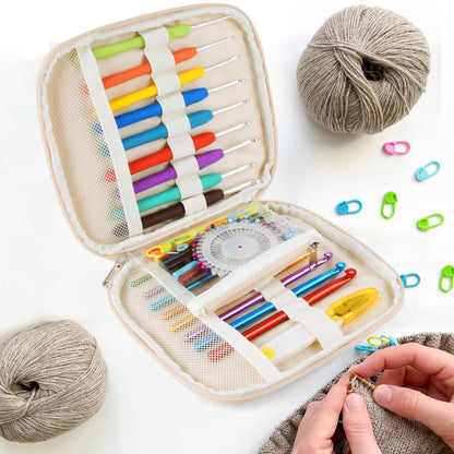 Crochet Hook Case, Portable Zipper Storage Organizer Bag for Crochet Needles/Knitting Accessories, Lightweight Crochet Hook Kit Tools, Easy to Hold(No Accessories Included). Dragonfly