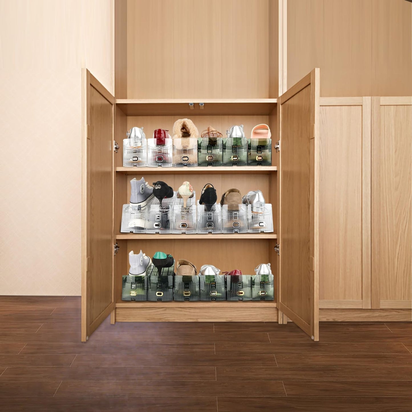 Yes!Fresh Closet 3 12 Pack) Shoe Slots Organizer, Boutique Display Style Shoe Stacker for A Pair of Shoes, Separable
