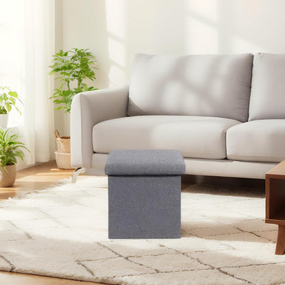 12.6 Inch B FSOBEIIALEO Storage Ottoman Cube Foldable Footrest, Chest & Seat for Living Room, Nursery, Bedroom Cube