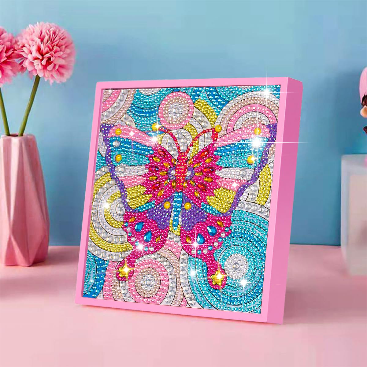 ZUYUSUT Diamond Art Painting Kits for Girls Ages 5-12 Kids Art and Crafts Gem by Number Kits with Wooden Frame for Children Birthday