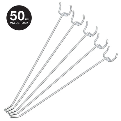 Neiko 53104A 8” Pegboard Hook Organizer Kit, 50 Pack, Hanging Hooks Set for Garage Organization, Great for Wall Hanging and Shelving, Tool Storage, Craft Organizing