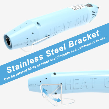Heat Gun for Crafting, Mini Hot Air Gun Tool for Epoxy Resin, Shrunk Wrapping, Embossing, Electronics, Vinyl Wrap, Candle Making, Phone Repair & DIY - Blue