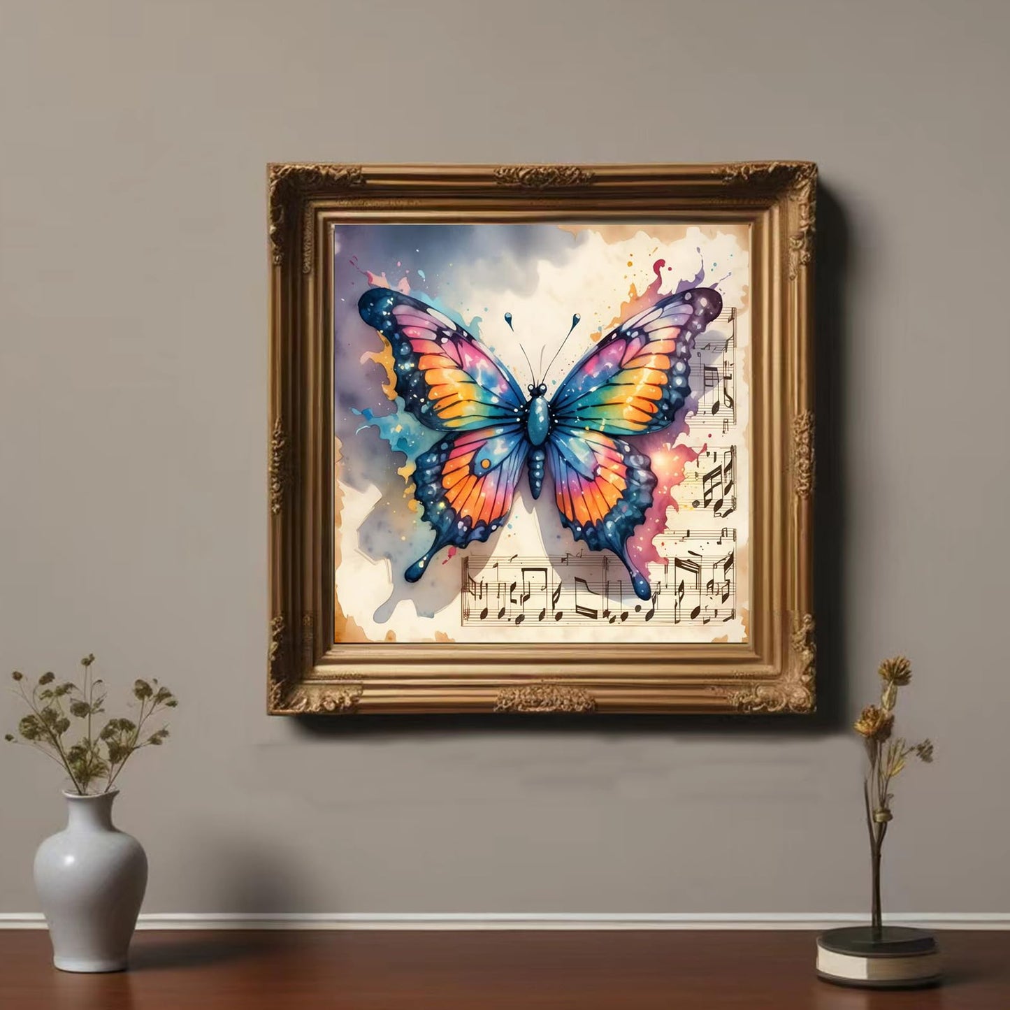 5D Butterfly Diamond Art Kits for Adults, Full Square Drill Fantasy Animal DIY Diamonds Painting Set Paint By Numbers, Shiny Beads Art Craft 12x12in for New Beginners Home Decoration