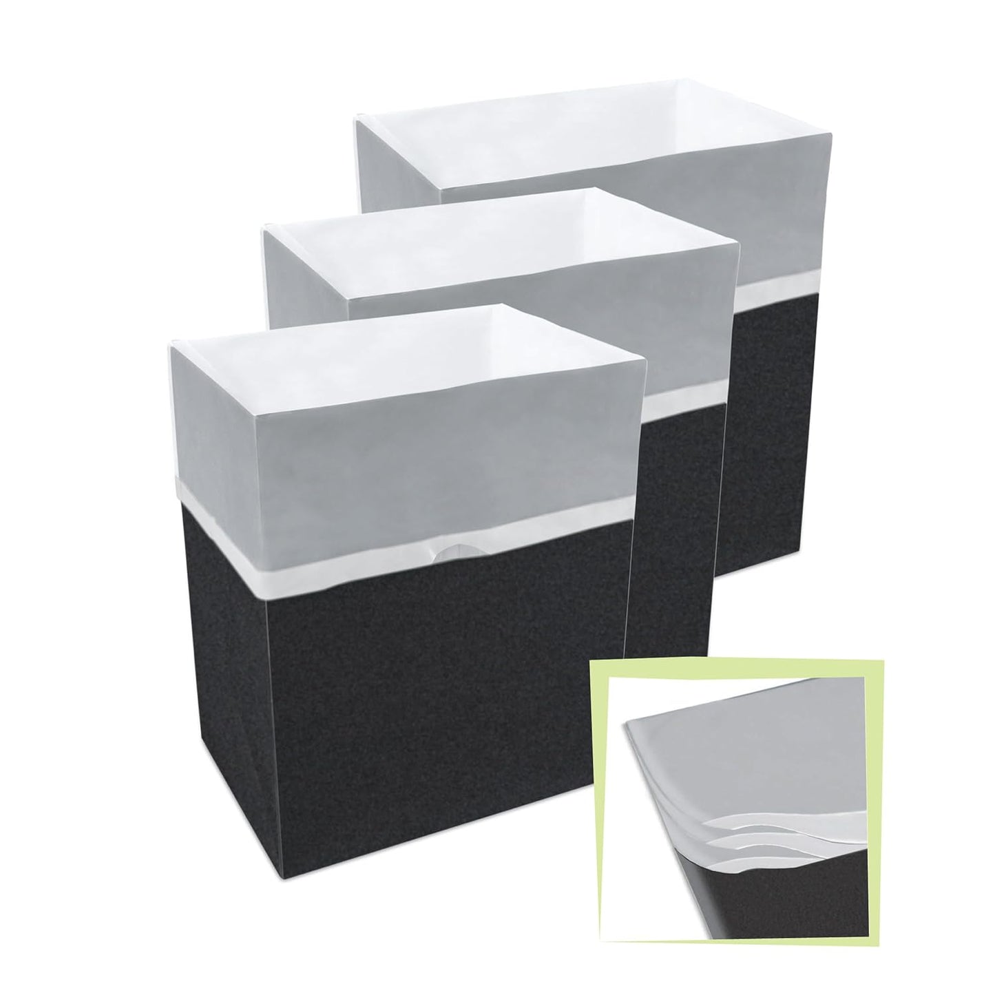 13 (3-Pack, 17" 13.5" 10" Clean Cubes Gallon Disposable Pop-Up Trash Cans Multi-Liner) with Fitted Bags Foldable