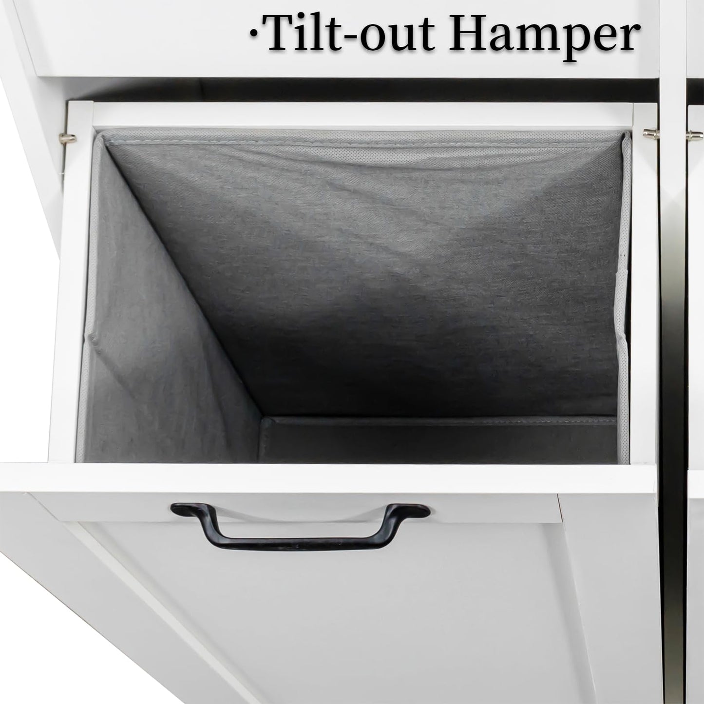 Tall Laundry Cabinet with Double Tilt Out Laundry Hamper, Freestanding Floor Bathroom Cabinet with 12 * 2 Gallon Laundry Storage Basket for Bathroom, Kitchen, White