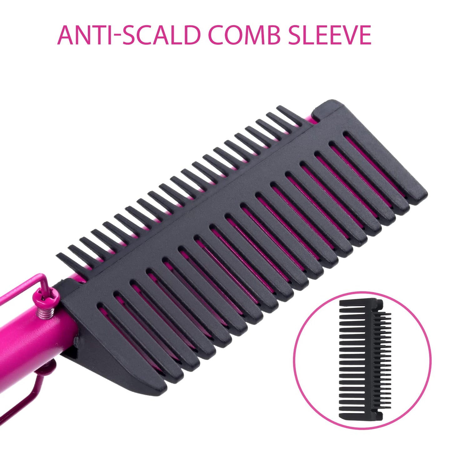 Electric Hot Comb Hair Straightener Heat Pressing Comb Curling Flat Iron Curler Hair Straightener Brush for Natural Black,Anti-Scald Beard Straightening Electric Press Comb