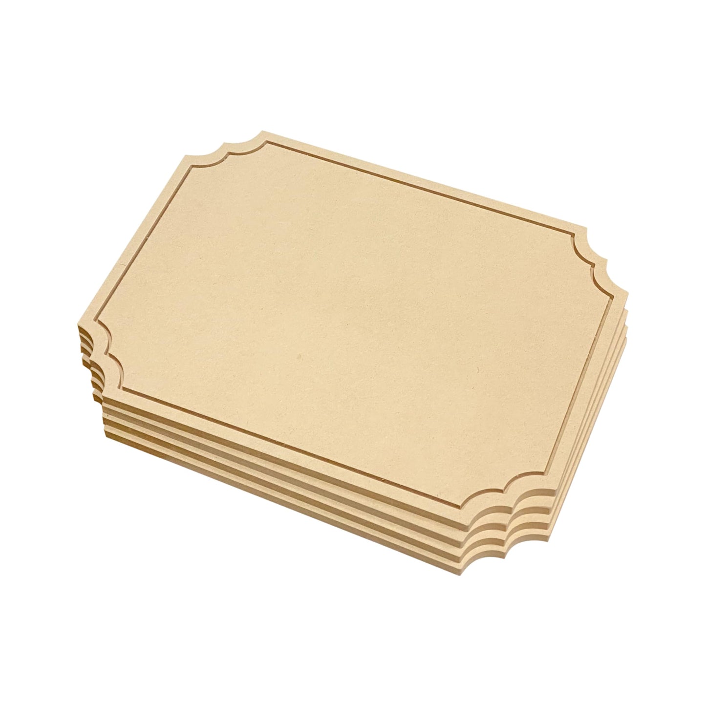 4 Pack Unfinished Wooden Floating Plaques 12"x16"-0.41 Inch Thick MDF Wood Surface Sign Wood Blank Canvas for DIY Arts and Crafts Projects（Clipped Corner Rectangle）