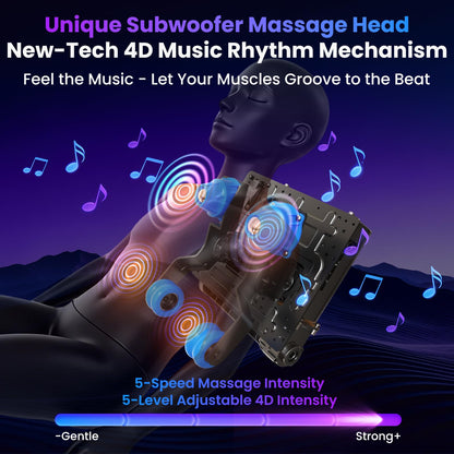 KTENTITO 4D Music Rhythm Massage Chair Full Body Recliner, 2026 Unique Sonic Resonance Zero Gravity SL-Track Shiatsu with Knee Heating Blanket AI Voice Bluetooth Foot Roller Body Scan Airbags G9 White