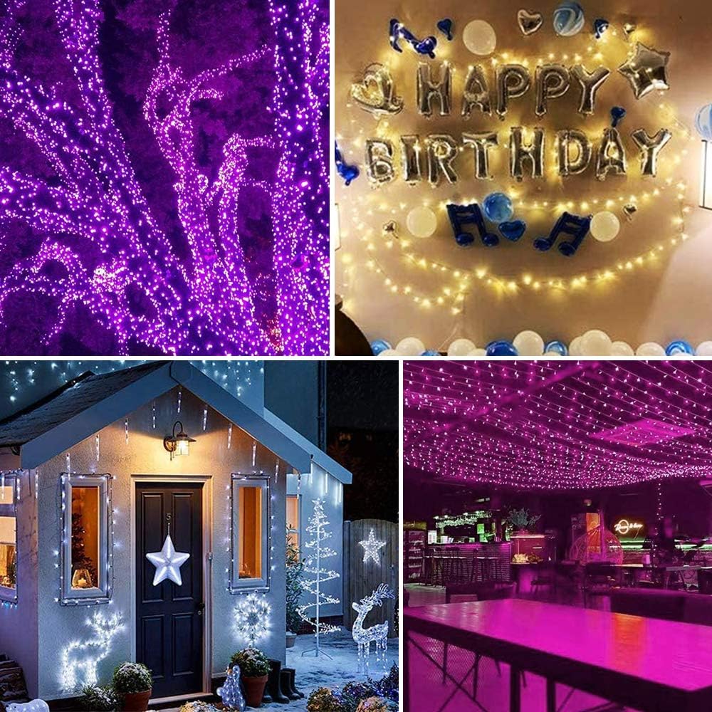 66FT 200 34 Color Changing Christmas Lights Outdoor, LED Colors String Lights with Remote Multicolor Plug in Waterproof