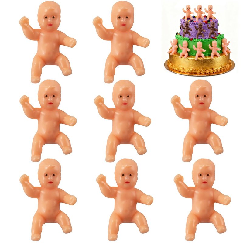 ZZYFGH 48 PCS King Cake Babies, 1.2 Inch Mini Plastic Babies for King Cake Baby Shower, My Water Broke Ice Cube Game, King Cake Baby for Party Decorations
