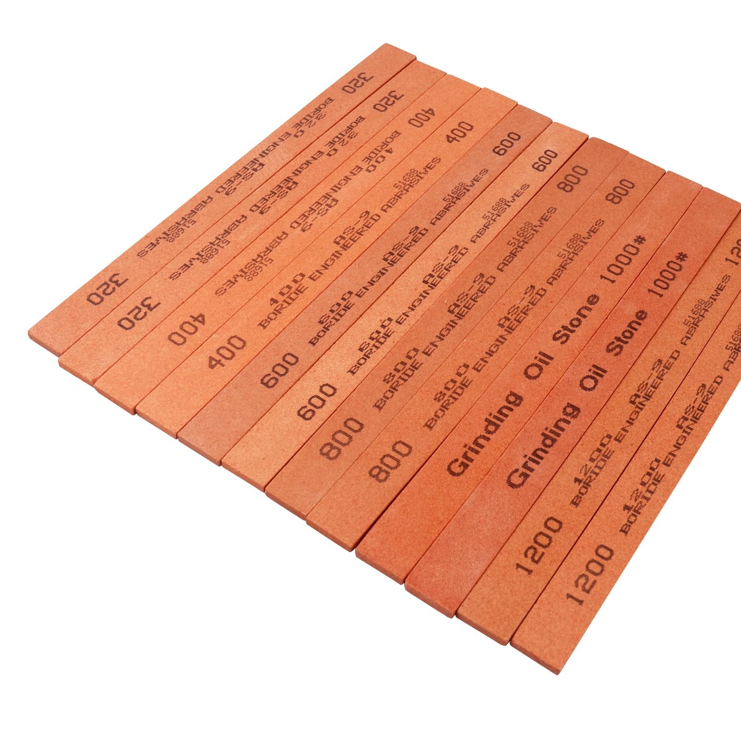CBRIGHT Sharpening Stone Set, 12pcs Knife Whetstones Set White Corundum Sharpener Honing Stone - Polishing Oil Stone Set Grits 320# 400# 600# 800# 1000# 1200#-(5.9x0.47x0.12Inch)