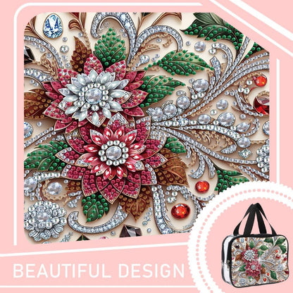 LSQFS DIY Diamond Painting Toiletry Bag, Large Clear PVC Cosmetic Organizer, Portable Travel Makeup Pouch with Rhinestone Decor, Diamond Art Kit for Adults, Ideal Gift for Women and Craft Lovers