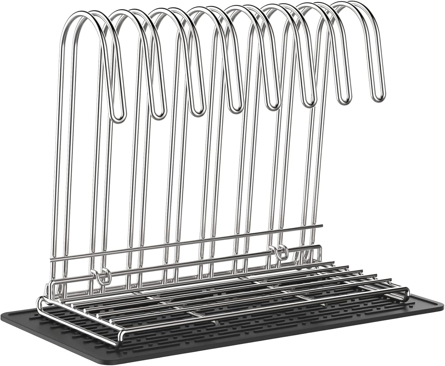 IDEATECH Reusable Bag Rack with Cup Drying Mat,Plastic Bag Dryer Rack Dish Drying,Collapsible Kitchen Counter Storage Organizer Sponge Holder,Dryer Rack for Silicone Storage Bag,Kitchen Must Have